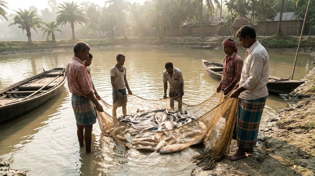 পুকুরে মিশ্র মাছ চাষ পদ্ধতি