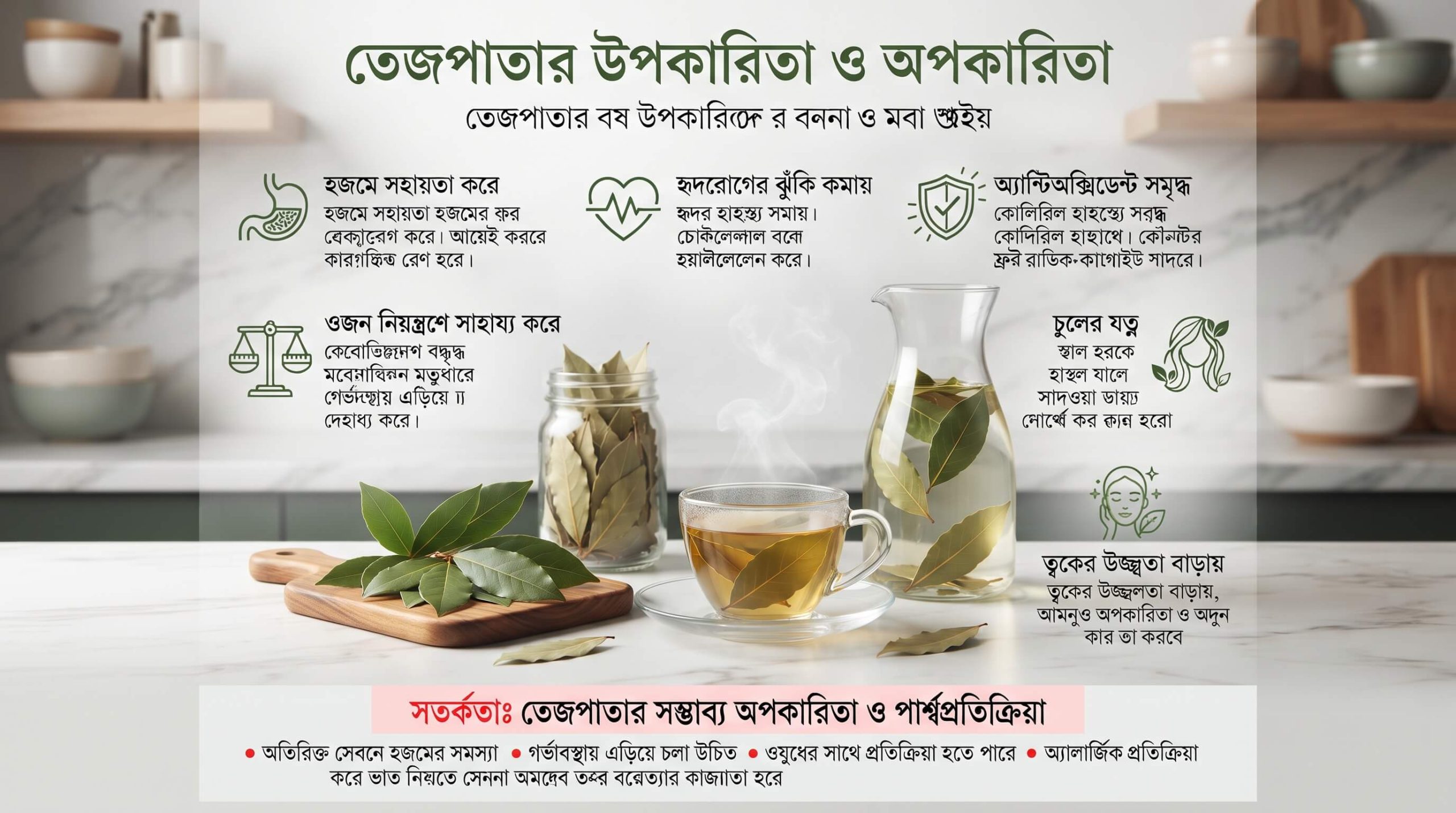 তেজপাতার উপকারিতা ও অপকারিতা